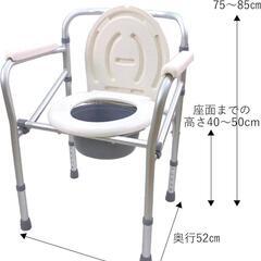 値下げ！新品未使用☆楽々健　ポータブルトイレ　簡易便座　折り畳み式　高さ調整可
の画像