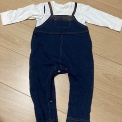 ロンパース オーバーオール風 80