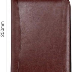 【新品】手帳型　ルーズリーフフォルダー ジッパー付 B5ノートブック ポータブル メモ帳 カード入れ ルーズリーフ 手帳 ペンホルダー付き 96枚入り ルーズリーフノート 多機能ノート ブラウンの画像
