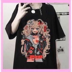 【新品】病み可愛い　Tシャツ ダンス　カッコいい　原宿 ロリータ パンク ゴシック 系 病み かわいい カワイイ レディース 十字架 クロス ストリート 韓国 風 ファッション ヴィジュアル 系 2カラー  カラー···ブラックの画像