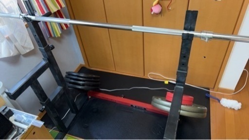 筋トレ ウェイトトレーニング ベンチ・スクワットラック、イヴァンコプレート20kg×2等まとめて売ります！