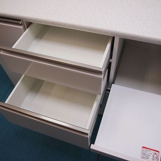 使用1年程度 ニトリ キッチンカウンター 幅120×奥行45×高さ91cm アルミナ2 120CT (FA02)
