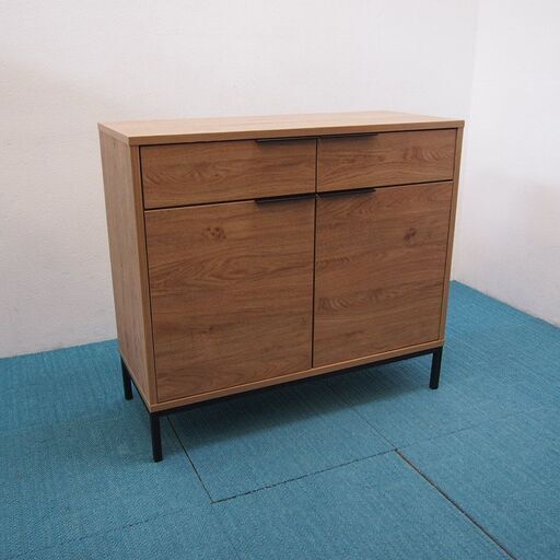 良品 LOWYA 収納棚 リビング収納や部屋のちょっとした収納に 幅90x奥行38(取っ手除く)x高さ81.2cm FA03