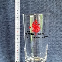 サッポロビール　生 ビールグラス 2客　昭和レトロ　佐々木硝子製の画像