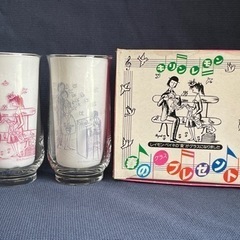 昭和レトロ ノベルティ グラス 8客セット キリンレモン 三ツ矢サイダー 未使用品の画像