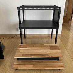 天板、ブラック スチールラックほかの画像