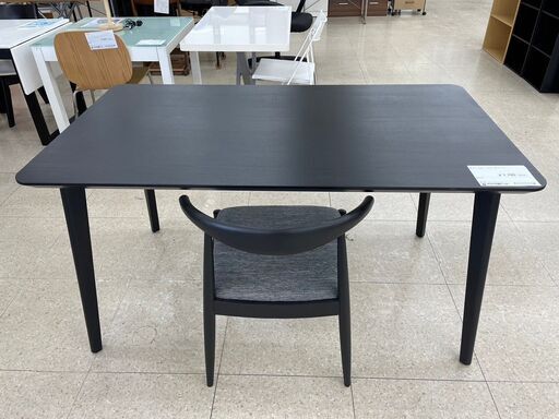 ★ジモティ割あり★  ダイニングセット 黒 H75×D78×W140 クリーニング済み TJ6616