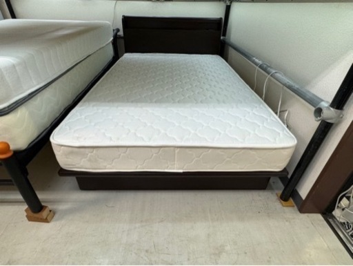 【リサイクルサービス八光】幅121㎝　ダークブラウン　ドリームベッド　セミダブル