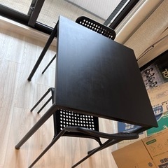 家具 テーブル イス　ブラック　セット　IKEA