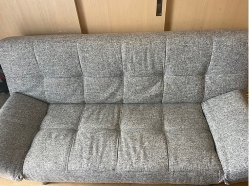 中古　ニトリ 背もたれと肘掛けが動くソファベッド(マークスAM GY)