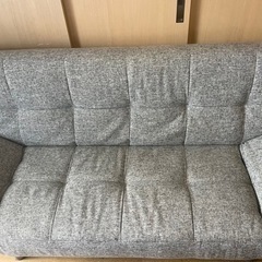 中古　ニトリ 背もたれと肘掛けが動くソファベッド(マークスAM GY)