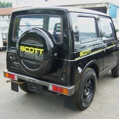 美車 ４年 ジムニー ＪＡ１１Ｖ スコットＬＴＤ ５速 エアコン パワステ サターンブラックＭの画像