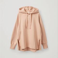 cos リラックスフィット　スウェートーパーカー　ピンク　肉厚　裏起毛