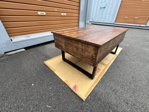 木製昇降テーブル ローテーブル 上下可動式 幅100×奥行60×高さ43.5式