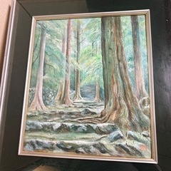 風景画　絵画　額付き　水彩画　パステル　アクリル