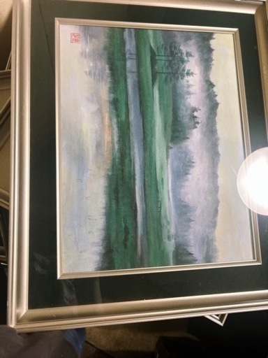 風景画　絵画　額付き　水彩画　パステル　アクリル