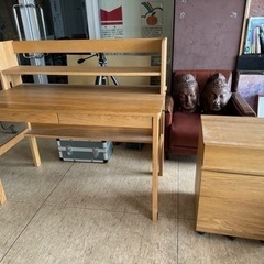 無印良品学習机キャビネットワゴンセット
