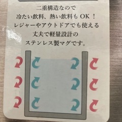 受渡し決定【未使用】ステンレス マグカップ 2重構造 カラビナ形状の画像