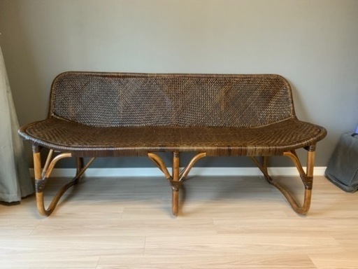 家具   藤製　二人掛けチェア