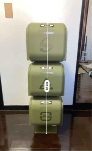 オシャレなデザイン　3連仕分けゴミ箱