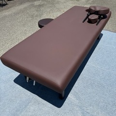 値引 手動昇降 マッサージベッド (有孔) ブラウン マッサージベッド