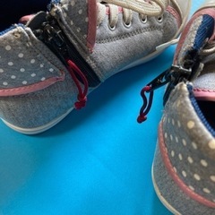 【中古】女児 ハイカット スニーカー MOON STAR グレー 19.0の画像