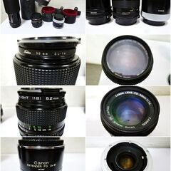 レトロ　キャノン　35㎜フォーカルプレーンシャッター式　一眼レフカメラ　A-1　レンズセット　フィルムカメラ　三脚他付属品多数　CANONの画像
