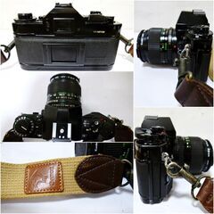 レトロ　キャノン　35㎜フォーカルプレーンシャッター式　一眼レフカメラ　A-1　レンズセット　フィルムカメラ　三脚他付属品多数　CANONの画像