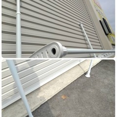 ● 室内 物干し 洗濯物 干し 天井 突っ張り ポールハンガー ダブル 竿 2本 タオル掛け 大容量  ハンガーラック  衣類 寝具 部屋干し  中古 美品 ③の画像