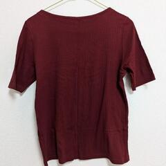 UNIQLO★ユニクロ★リブボートネックT 5分袖★サイズL 服/ファッションの画像