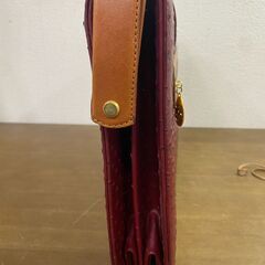 【希少】　オーストリッチ　ゴールド金具　ダークブラウン 48119-3-2-001の画像