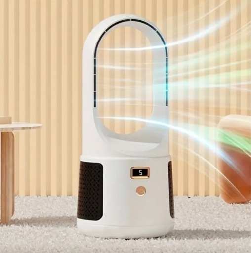 【新品】低騒音　羽なし　卓上　サーキュレーターファン　省エネ　充電ケーブル付