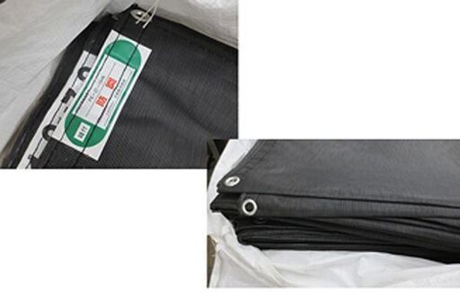 未使用保管品 1.8m×7.2m メッシュシート 10枚入 飛散防止ネット ブラック 養生シート 足場 解体 塗装 札幌市 新道東店