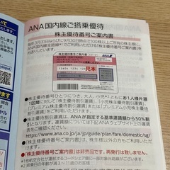 ANA株主優待券 基準運賃50%割引 1枚の画像