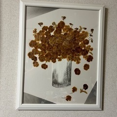 美術品　押し花アート　溢れるパンジー　