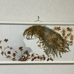 美術品　押し花アート　横顔
