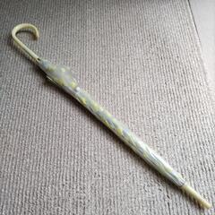 ビニール傘 長傘 水玉 薄黄色 