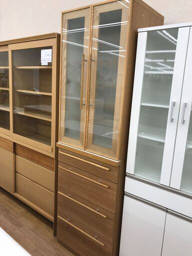 ★ジモティ割あり★ 河口家具  食器棚  ナチュラル H194×W60×D50 クリーニング済み KJ5452