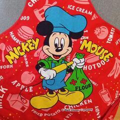 子供用　エプロン　ミッキーマウス　赤の画像
