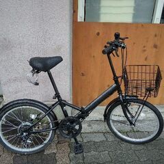 20吋 折り畳み自転車 外装6段/ブラック - 折りたたみ自転車