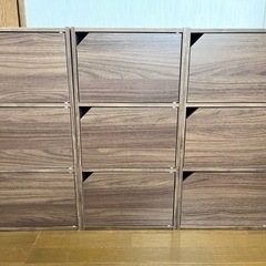 縦にも横にもできる蓋つきカラーボックス　3個の画像