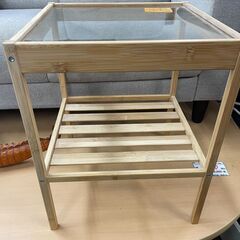 リサイクルショップどりーむ荒田店 No12500 サイドテーブル　ミニテーブル　ガラス天板　コンパクト　軽量の画像