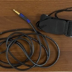 エレキギター　ブルー　ケース、コード、バンド付きの画像