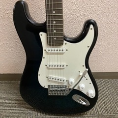 エレキギター　ブルー　ケース、コード、バンド付きの画像