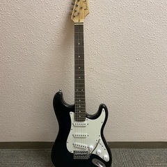 エレキギター　ブルー　ケース、コード、バンド付き