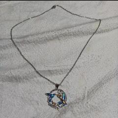 ・/j→→→m33-4★ハチドリカップル ダイヤステンドグラスプラチナ仕上925シルバーネックレス誕生日プレゼント旅行新春ギフト国内発送　　　　　　　　　　　　　　　　　　　　　　　#女性用アクセサリー販売hskt0095414の画像