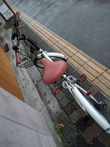 20吋 折り畳み自転車 外装6段/ホワイト
