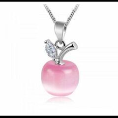 j→→→m33-5ピンクストーンアップルペンダントネックレスの画像
