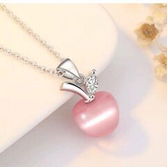 j→→→m33-5ピンクストーンアップルペンダントネックレスの画像