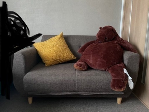 【受け渡し決定】二人掛けソファ　ソファベッド